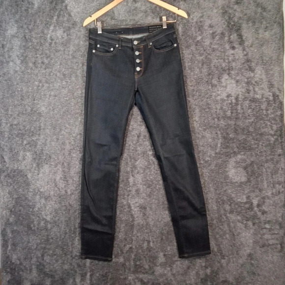 Allsaints women's button most skinny button exposed stretch jeans size 28 - Picture 1 of 7